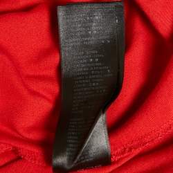 Pre Owned Balenciaga Unifit Red Logo Print Distressed Oversize T-Shirt L