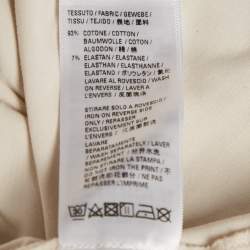 Pre Owned Balenciaga Beige Logo Print Jersey T-Shirt S