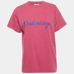【BALENCIAGA】PINK COTTON T-SHIRT（関税込み） Balenciaga Pink Cotton Logo T-Shirt L Balenciaga | TLC
