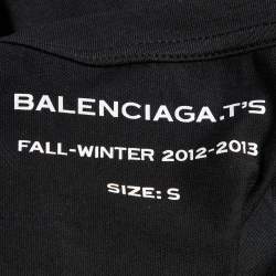 Pre Owned Balenciaga Black Printed Cotton Knit T-Shirt S