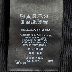 Pre Owned Balenciaga Black Printed Cotton Knit T-Shirt S
