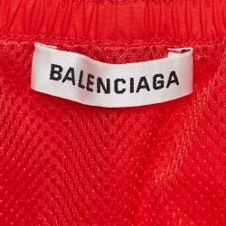 Pre Owned Balenciaga Red Nylon Shorts S