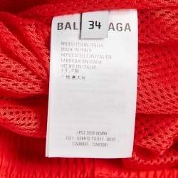 Pre Owned Balenciaga Red Nylon Shorts S