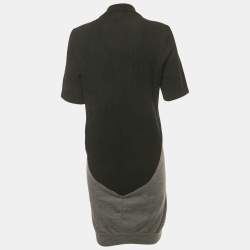Pre Owned Balenciaga Black/Grey Knit T-Shirt Dress M