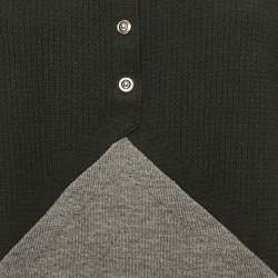 Pre Owned Balenciaga Black/Grey Knit T-Shirt Dress M