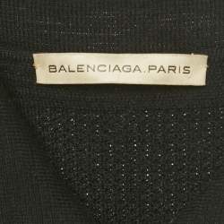 Pre Owned Balenciaga Black/Grey Knit T-Shirt Dress M