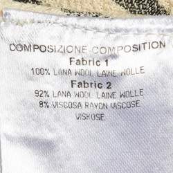 Pre Owned Balenciaga Beige Checked Wool Knee Length Dress M