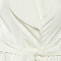 Pre Owned Balenciaga Off-White Jersey Wrap Top M