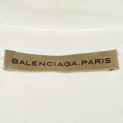 Pre Owned Balenciaga Off-White Jersey Wrap Top M