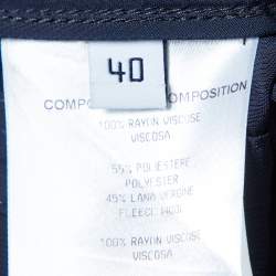 Pre Owned Balenciaga Navy Blue Crepe Panelled Button Detail Jacket M 