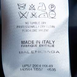 Pre Owned Balenciaga Navy Blue Crepe Panelled Button Detail Jacket M 