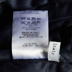 Pre Owned Balenciaga Black Cotton Detachable Fur Hood Button Detail Jacket M