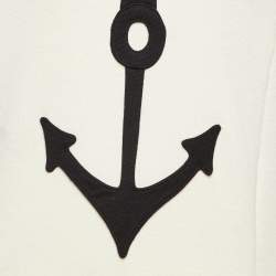 Pre Owned Balenciaga White Wool Blend Contrast Detail Mini Dress L