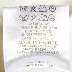Pre Owned Balenciaga White Wool Blend Contrast Detail Mini Dress L