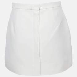 Pre Owned Balenciaga White Crepe Lace-Up Mini Skirt M