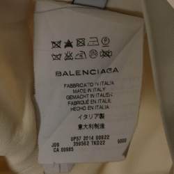 Pre Owned Balenciaga White Crepe Lace-Up Mini Skirt M