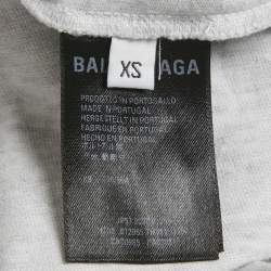 مملوكة مسبقًا تي شيرت بالنسياغا رصاصي ميلانج بطبعة برنامج الأغذية العالمي جيرسي صغير جداً