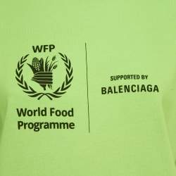 Pre Owned Balenciaga Unisex Neon Green WFP Print Jersey Crewneck T-Shirt XS