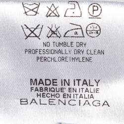 Pre Owned Balenciaga Green Dotted Silk Jacquard Midi Dress M