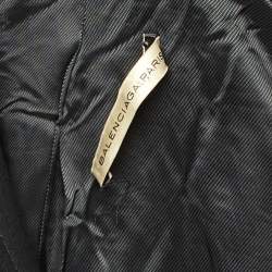 Pre Owned Balenciaga Black Wool Belted Button Front Coat M