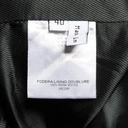 Pre Owned Balenciaga Black Wool Belted Button Front Coat M