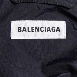 Pre Owned Balenciaga Colorblock Logo Printed Nylon Windbreaker Jacket S