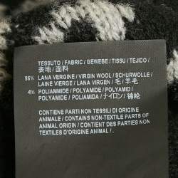 Pre Owned Balenciaga Grey Logo All Over Wool Knit Cardigan M