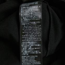 Pre Owned Balenciaga Unisex Black Logo Rhinestone Jersey Fitted T-Shirt M