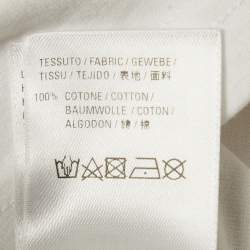Pre Owned Balenciaga White BB Logo Print Cotton Crewneck-Shirt M