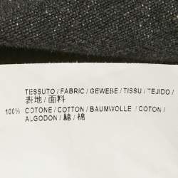 Pre Owned Balenciaga Black Logo Print Denim Distressed Collar Detail Denim Jacket S