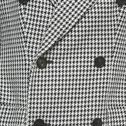 Pre Owned Balenciaga Black/White Houndstooth Hourglass Fit Double Breasted Blazer M