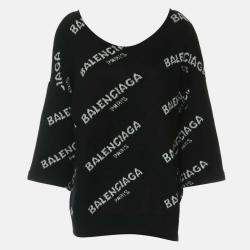 Pre Owned Balenciaga Logo Knitted Sweater FR 40