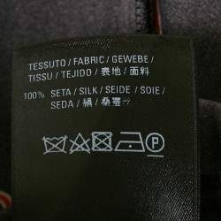 Pre Owned Balenciaga Black Logo Print Satin Silk Asymmetric Midi Skirt M