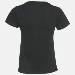 Pre Owned Balenciaga Black Logo Print Cotton Crewneck T-Shirt S