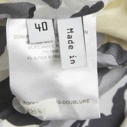 Pre Owned Balenciaga Cream Tweed Ruffled Tie-Up Neck Detail Jacket M