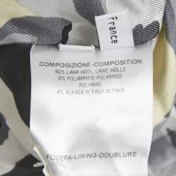 Pre Owned Balenciaga Cream Tweed Ruffled Tie-Up Neck Detail Jacket M