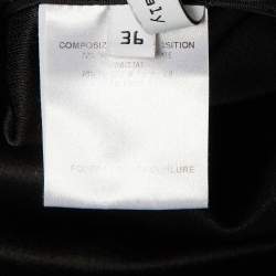 Pre Owned Balenciaga Black Silk Pleated Knee Length Dress S