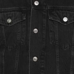 Pre Owned Balenciaga Dark Grey Distressed Denim Jacket XL