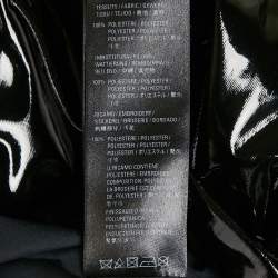 Pre Owned Balenciaga Black Synthetic Glossy Concealed Hood Cropped Puffer Jacket M