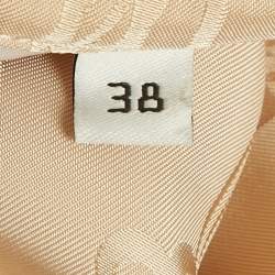 Pre Owned Balenciaga Beige Monogram Satin Wide-Leg Trousers M