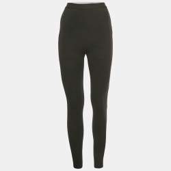 Pre Owned Balenciaga Black Logo Waist Jersey Active Leggings S