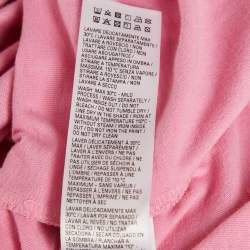 Pre Owned Balenciaga Pink Metal Logo Cotton Knit Long Sleeve Sweatshirt S 