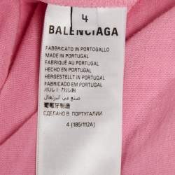 Pre Owned Balenciaga Pink Metal Logo Cotton Knit Long Sleeve Sweatshirt S 