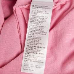 Pre Owned Balenciaga Pink Metal Logo Cotton Knit Long Sleeve Sweatshirt S 