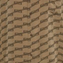 Pre Owned Balenciaga Homewear Brown Monogram Print Silk Minimal Pajama Set M