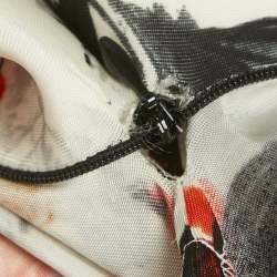 Pre Owned Balenciaga Orange Floral Print Jersey Mini Dress M