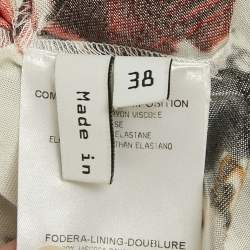 Pre Owned Balenciaga Orange Floral Print Jersey Mini Dress M