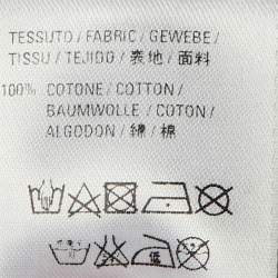 Pre Owned Balenciaga White Logo Print Cotton Crew Neck T-Shirt XS 