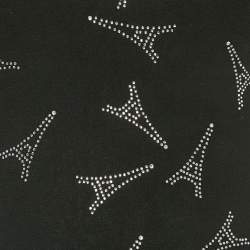 Pre Owned Balenciaga Black Eiffel Tower Crystal Fleece Pullover S