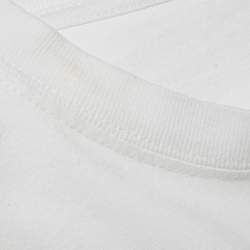 Pre Owned Balenciaga White Logo Print Jersey Crewneck T-Shirt XXS